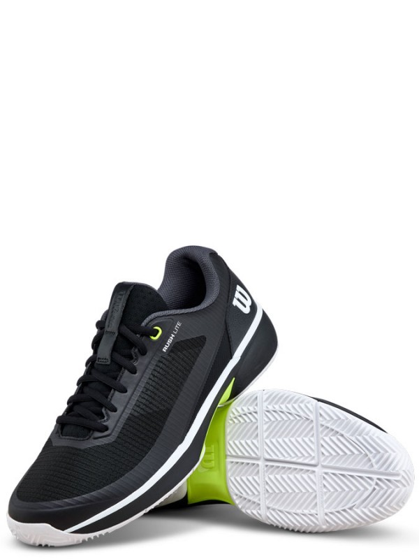 Tenis copati Wilson Rush Lite 5 Clay Black/Safety yellow